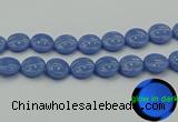 CLU176 15.5 inches 20mm flat round blue luminous stone beads
