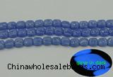 CLU191 15.5 inches 10*10mm square blue luminous stone beads