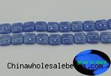 CLU194 15.5 inches 16*16mm square blue luminous stone beads