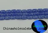 CLU202 15.5 inches 12*16mm rectangle blue luminous stone beads