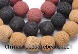 CLV07 14 inch 13mm ball shape natural lava loose beads wholesale