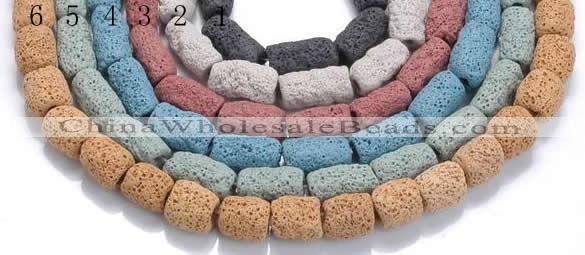 CLV16 14 inches column shape natural lava loose beads wholesale