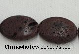 CLV209 15.5 inches 18*25mm oval coffee natural lava beads wholesale