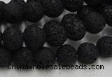 CLV213 15.5 inches 10mm round black natural lava beads wholesale