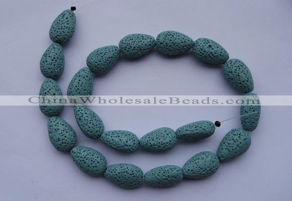 CLV24 15.5 inches 13*19mm teardrop blue natural lava beads wholesale