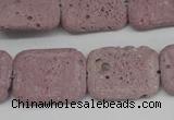 CLV301 15.5 inches 15*20mm rectangle lava beads wholesale