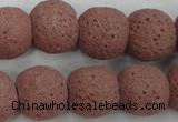 CLV363 15.5 inches 16mm ball dyed lava beads wholesale