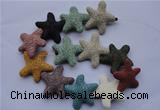 CLV37 14 inches 10*36mm star multicolor natural lava beads wholesale