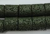 CLV394 15.5 inches 15*15mm tube dyed lava beads wholesale