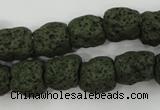 CLV395 15.5 inches 13*13mm nuggets dyed lava beads wholesale