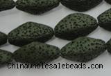 CLV397 15.5 inches 14*22mm diamond dyed lava beads wholesale