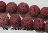 CLV471 15.5 inches 14mm round dyed red lava beads wholesale