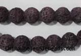 CLV477 15.5 inches 10mm round dyed purple lava beads wholesale