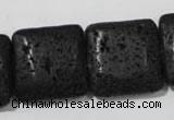 CLV496 15.5 inches 25*25mm square black lava beads wholesale