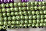 CLV535 15.5 inches 6mm round plated lava beads wholesale