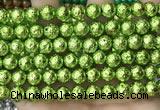 CLV536 15.5 inches 6mm round plated lava beads wholesale