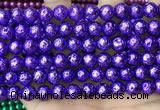 CLV559 15.5 inches 10mm round plated lava beads wholesale