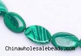 CMA01 10*13mm flat oval imitate malachite beads Wholesale