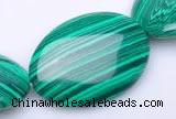 CMA06 22*30mm flat oval imitate malachite beads Wholesale