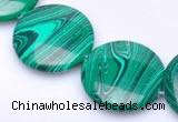 CMA08 15.5 inches 25mm coin imitate malachite beads wholesale