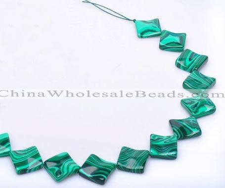 CMA09 15.5 inches 22mm rhombus imitate malachite beads Wholesale