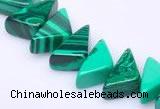 CMA12 7*8*16mm triangle imitate malachite beads Wholesale