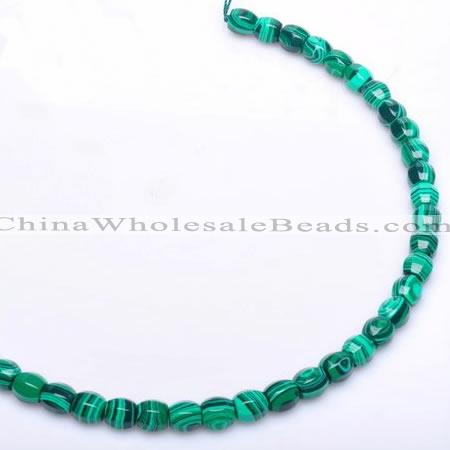 CMA24 8*10mm faceted drum imitate malachite beads Wholesale