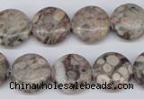 CMB09 15.5 inches 16mm flat round natural medical stone beads