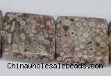 CMB24 15.5 inches 30*30mm square natural medical stone beads