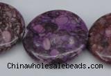 CMB33 15.5 inches 30mm flat round dyed natural medical stone beads