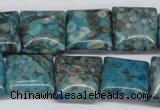 CMB52 15.5 inches 16*16mm square dyed natural medical stone beads