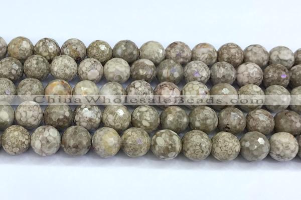 CMB62 15 inches 10mm faceted round medical stone beads