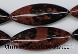 CME01 15.5 inches 15*40mm marquise mahogany obsidian beads