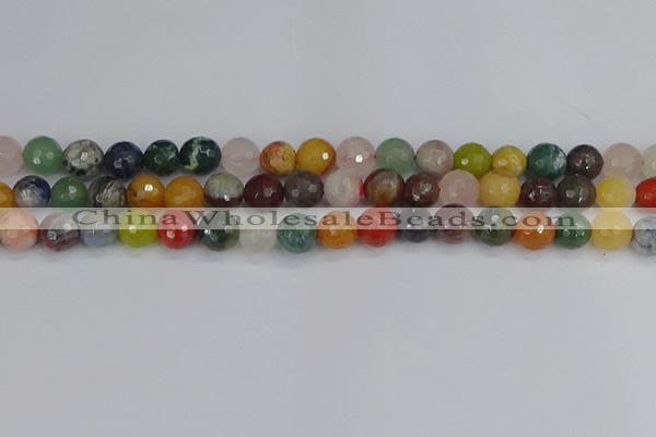 CME102 15.5 inches 8mm faceted round mixed gemstone beads