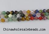 CME109 15.5 inches 12mm faceted nuggets mixed gemstone beads