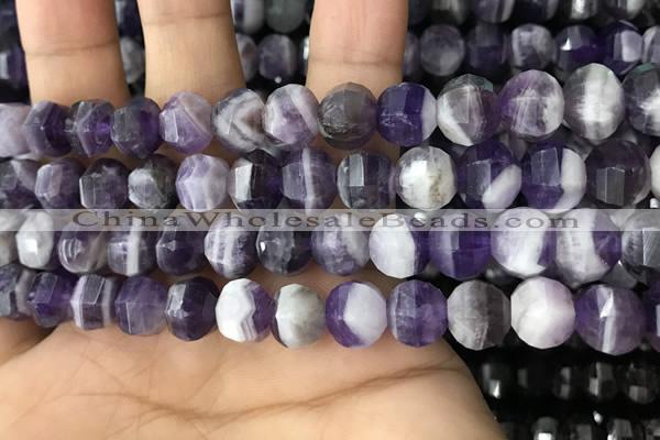 CME209 15.5 inches 7*9mm - 8*10mm pumpkin dogtooth amethyst beads