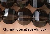 CME212 15.5 inches 7*9mm - 8*10mm pumpkin smoky quartz beads