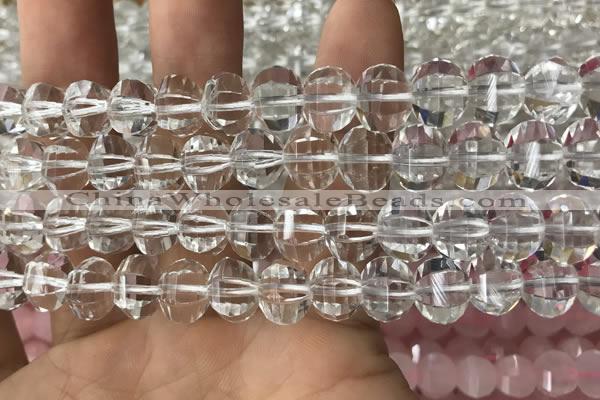 CME230 15.5 inches 10*11mm - 10*12mm pumpkin white crystal beads