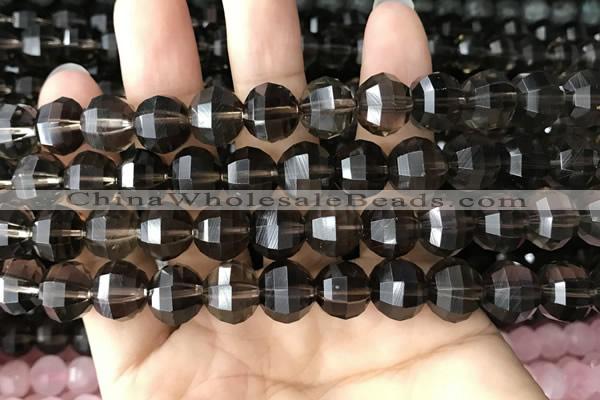 CME242 15.5 inches 10*11mm - 10*12mm pumpkin smoky quartz beads