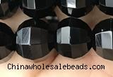 CME243 15.5 inches 10*11mm - 10*12mm pumpkin black quartz beads