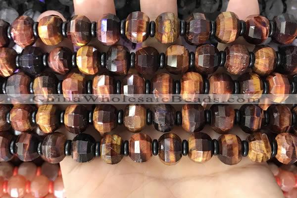 CME306 15.5 inches 8*11mm - 9*12mm pumpkin tiger eye beads