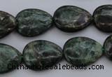 CME32 15.5 inches 15*20mm flat teardrop emerald gemstone beads