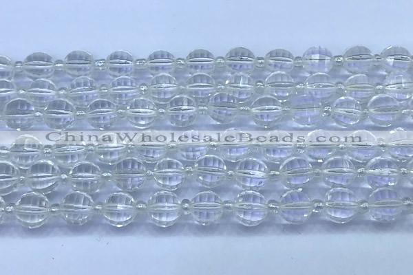 CME340 15 inches 8mm pumpkin white crystal beads