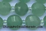 CME350 15 inches 8mm pumpkin green aventurine beads