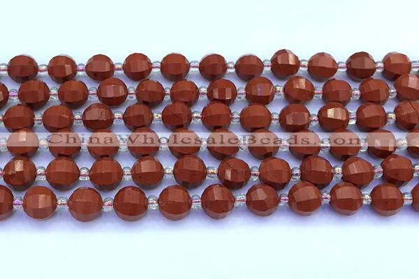 CME351 15 inches 8mm pumpkin red jasper beads