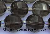 CME370 15 inches 10mm pumpkin smoky quartz beads