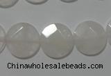 CME50 15.5 inches 15mm faceted coin rose quartz gemstone beads