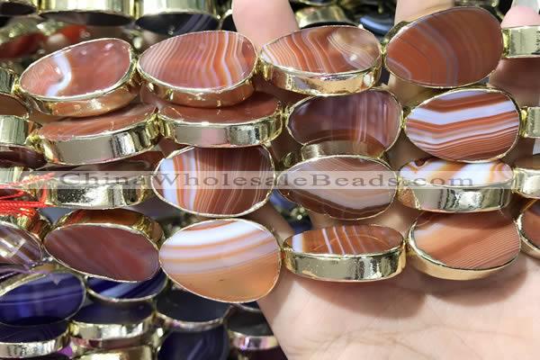 CME529 12 inches 18*28mm - 20*30mm flat teardrop banded agate beads