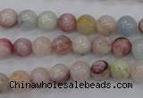 CMG112 15.5 inches 8mm round natural morganite beads wholesale