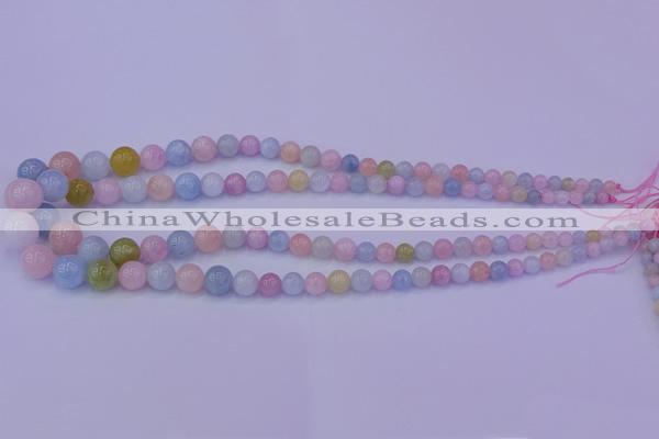 CMG149 15.5 inches 5mm - 14mm round natural morganite gemstone beads
